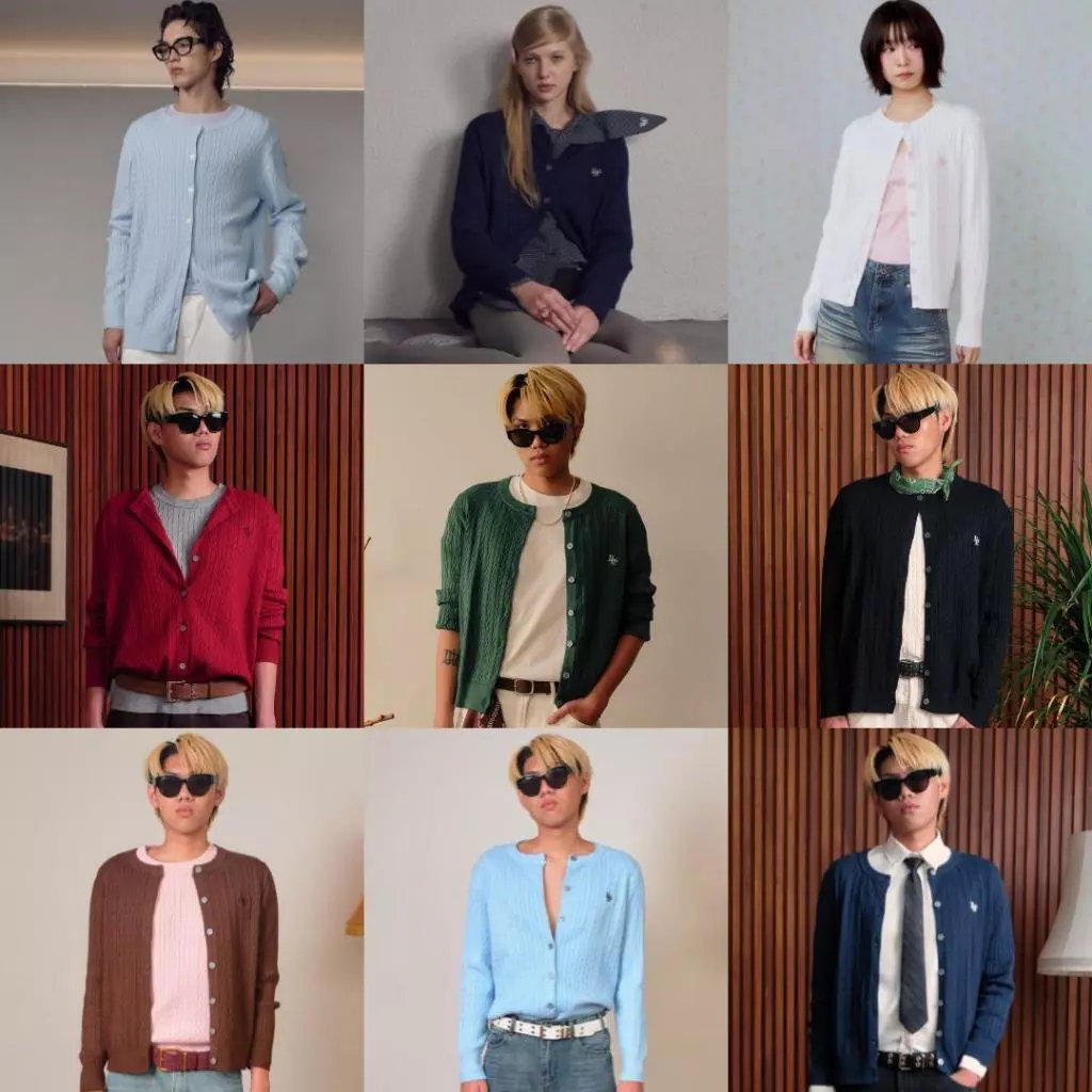 Bemingtop643(S-XL) - BMG Knit Cardigan (PREชมพู,แดง,ฟ้าพาส,กรม,น้ำตาล,ม่วงพาส,ขาวชมพู,ครีมเข้มM/น้ำตาล,ครีมL20 วัน) thumbnail 8