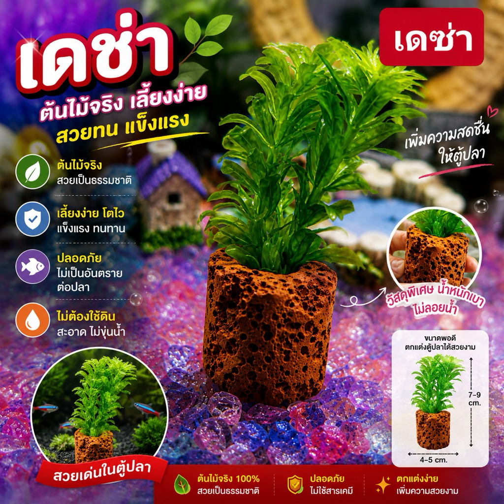 🥇ไม้น้ำ​ 🌺แต่ง​ตู้ปลา​ ซื้อ5แถม1🏡ต้นแถมร้านเลือกให้