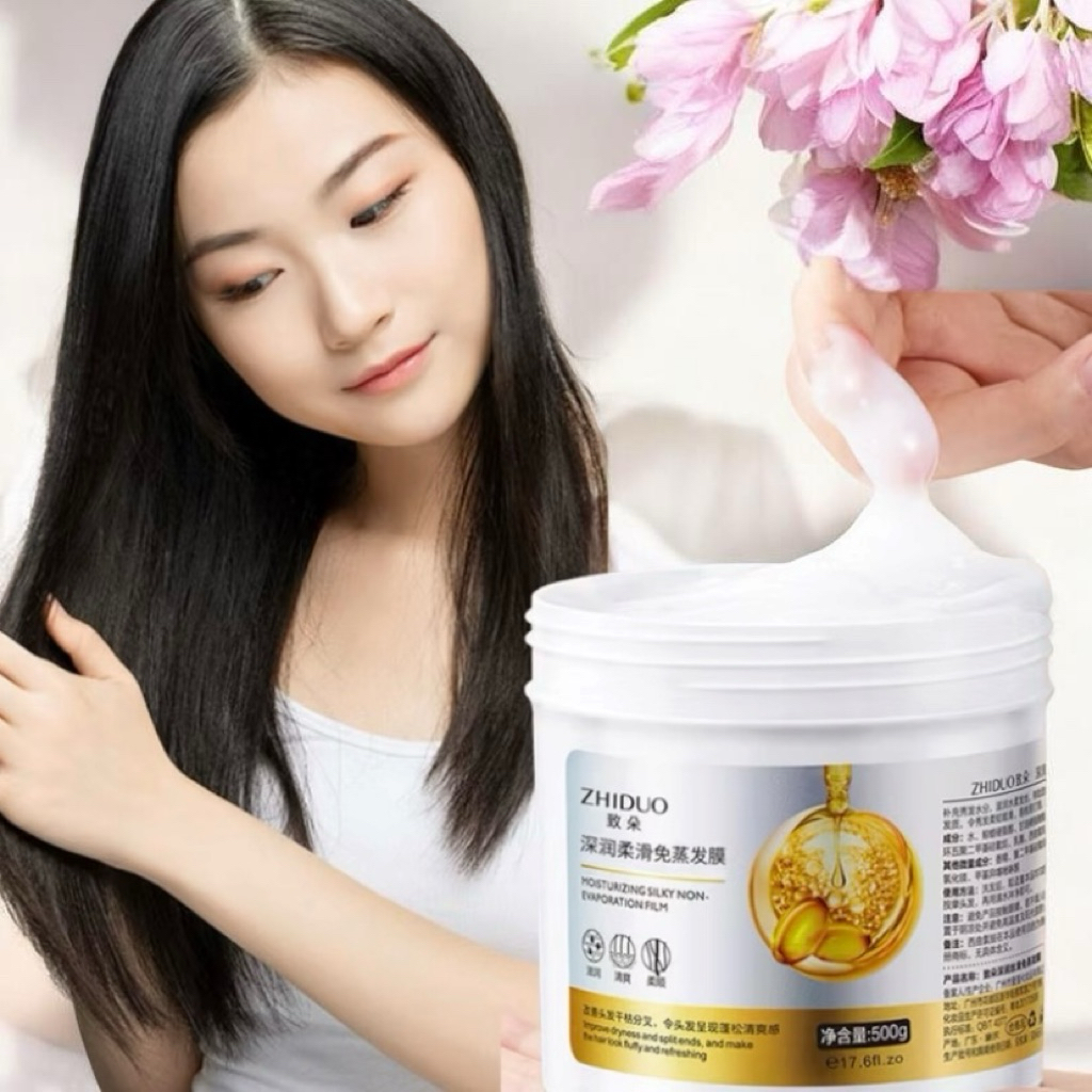 >ขายดี<ZHIDUOเคราตินหมักผม ครีมนวมผม  ขนาด 500g.ให้ความชุ่มชื้น ฟื้นฟู เพิ่มวอลลุ่มมีน้ำหนักผม  บำรุ