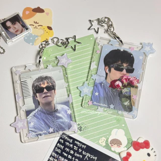 Starry Pastel PhotoCard Holder เฟรมการ์ด ลายดาวอะคริลิกใสสุดคิ้วท์ ใส่การ์ดได้ 2 แผ่น