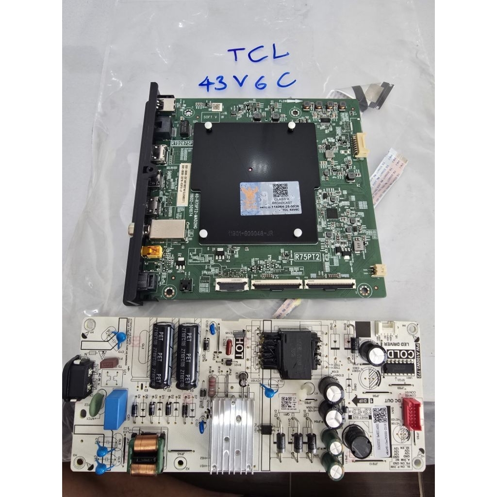 สินค้าเมนบอร์ดทีวี TCL 43V6C ใหม่ ครบชุด
