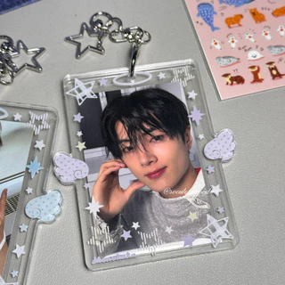 Angel Star Photocard Holder เฟรมการ์ด ปีกนางฟ้า ลายดาวสุดคิวท์ ใส่โฟโต้การ์ดได้ 2 ใบ