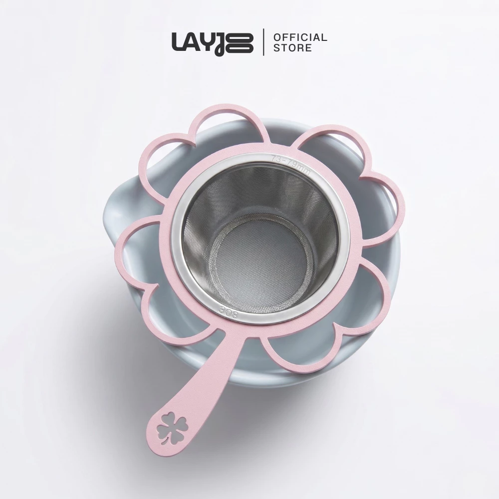 LAYJOO เคสตะแกรงร่อนมัทฉะโคลเวอร์นำโชค Pink Clover Matcha Sifter Frame