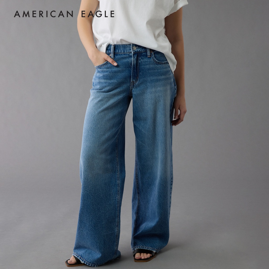 American Eagle Strigid Low-Rise Ultra Wide-Leg Jean กางเกง ยีนส์ ผู้หญิง ไวด์เลก (WBG 043-5676-471)