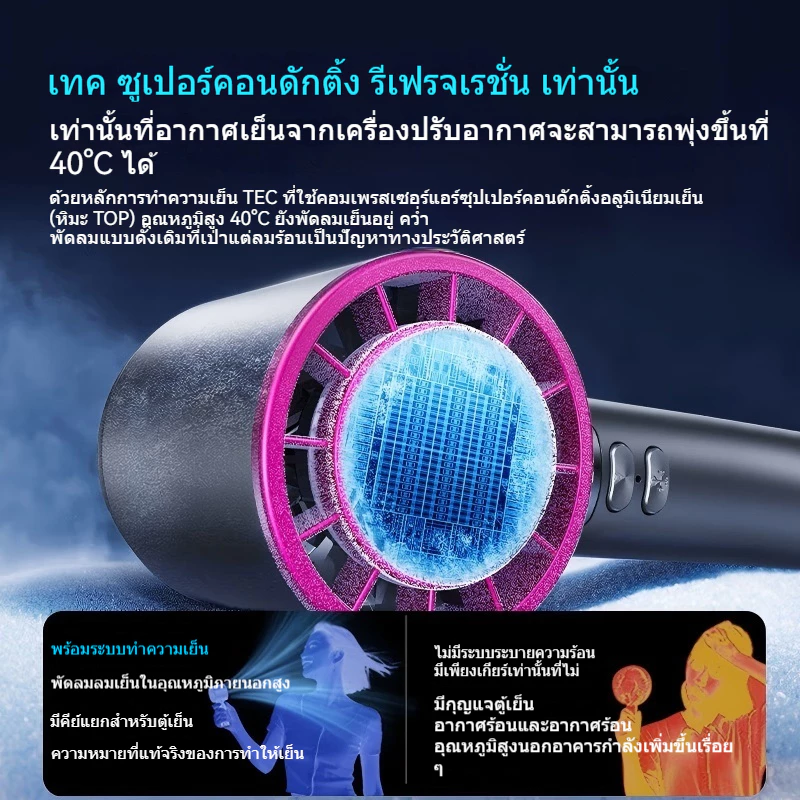 REMAX พัดลมพกพา SF12 จอ LED ชาร์จ Type-C ปรับแรงลม 200 ระดับ thumbnail 4