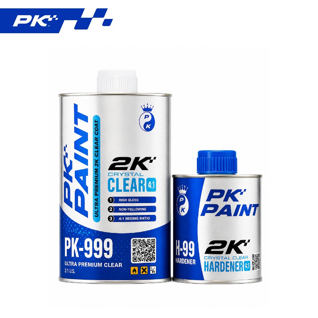 PK Paint PK-999 เคลียร์ใส 2K Crystal Clear 4:1 (Ultra Premium) พร้อมตัวเร่ง H-99