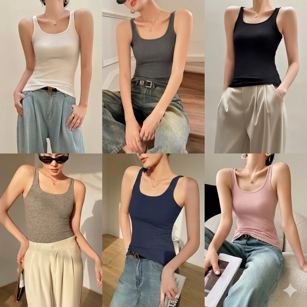 [ส่งจากไทย] 𝙎𝙩𝙪𝙙𝙞𝙤𝘽𝙧𝙖 #bra-122 มี 10 สี เสื้อกล้าม สายเดี่ยว ผ้าเรยอน ตัวยาว ยืดดีมาก