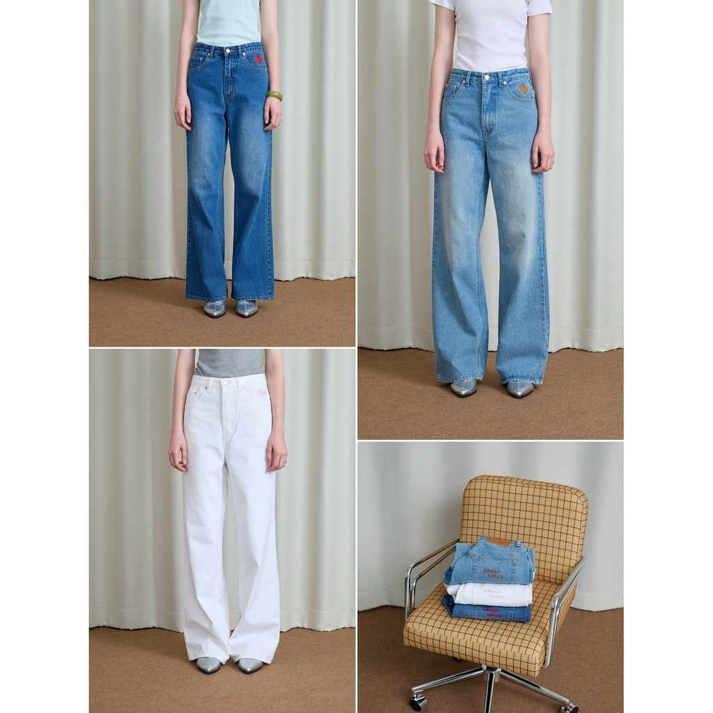 KANNI – SCONE DENIM PANTS กางเกงยีนต์ทรงขากว้าง – โปรปัง