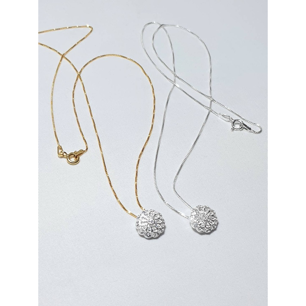 📣มาใหม่จี้เพชรรัสเซียไฟสวย/พร้อมสร้อยเงินแท้sterling-silver925-ITALYมีชุบทองคำ/ทองขาว