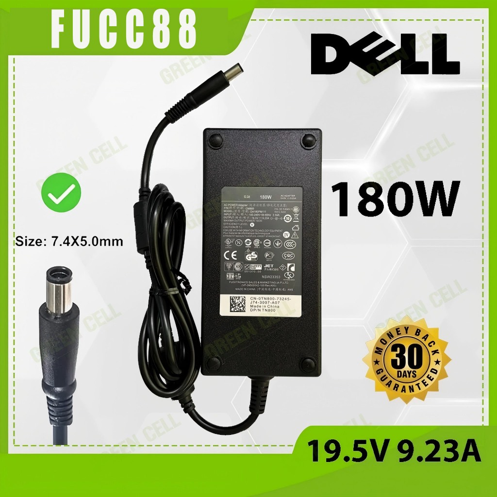อะแดปเตอร์ไฟเลี้ยง DELL 19.5V 9.23A 7.4*5.0 สำหรับ Alienware 15 R1 R2 R4 17 R5 G7 15 7588 G3 17 3779 G5 15 5587 M15