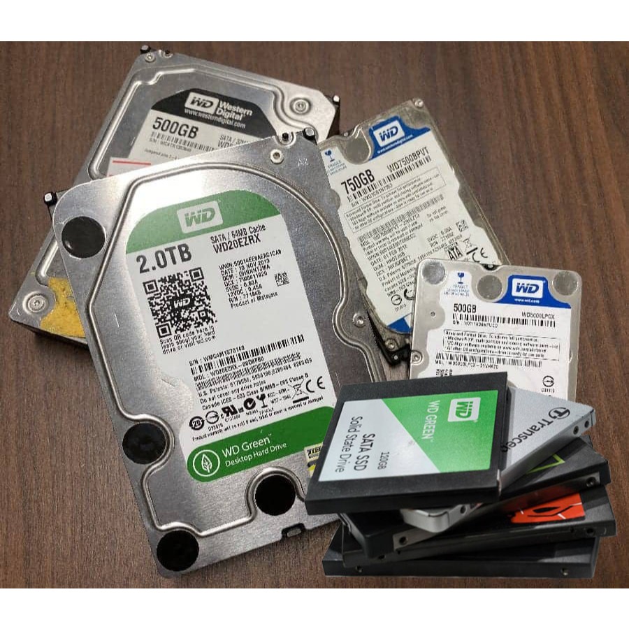 ✅👍 ฮาร์ดดิสก์เสีย  Hard Disk HDD เสีย SSD เสีย คละรุ่น-คละยี่ห้อ เหมาะสำหรับเอาไปเป็นอะไหล่และงานตกแต่ง