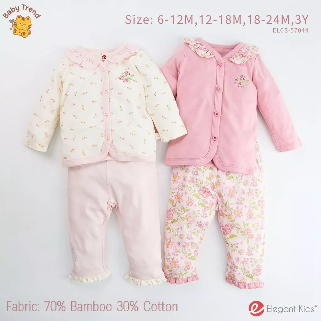 Elegant Kids ชุดนอนเด็กผู้หญิง 6 เดือน ถึง 3 ขวบ Rabbit Bamboo Collection | Baby trend