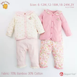 Elegant Kids ชุดนอนเด็กผู้หญิง 6 เดือน ถึง 3 ขวบ Rabbit Bamboo Collection | Baby trend