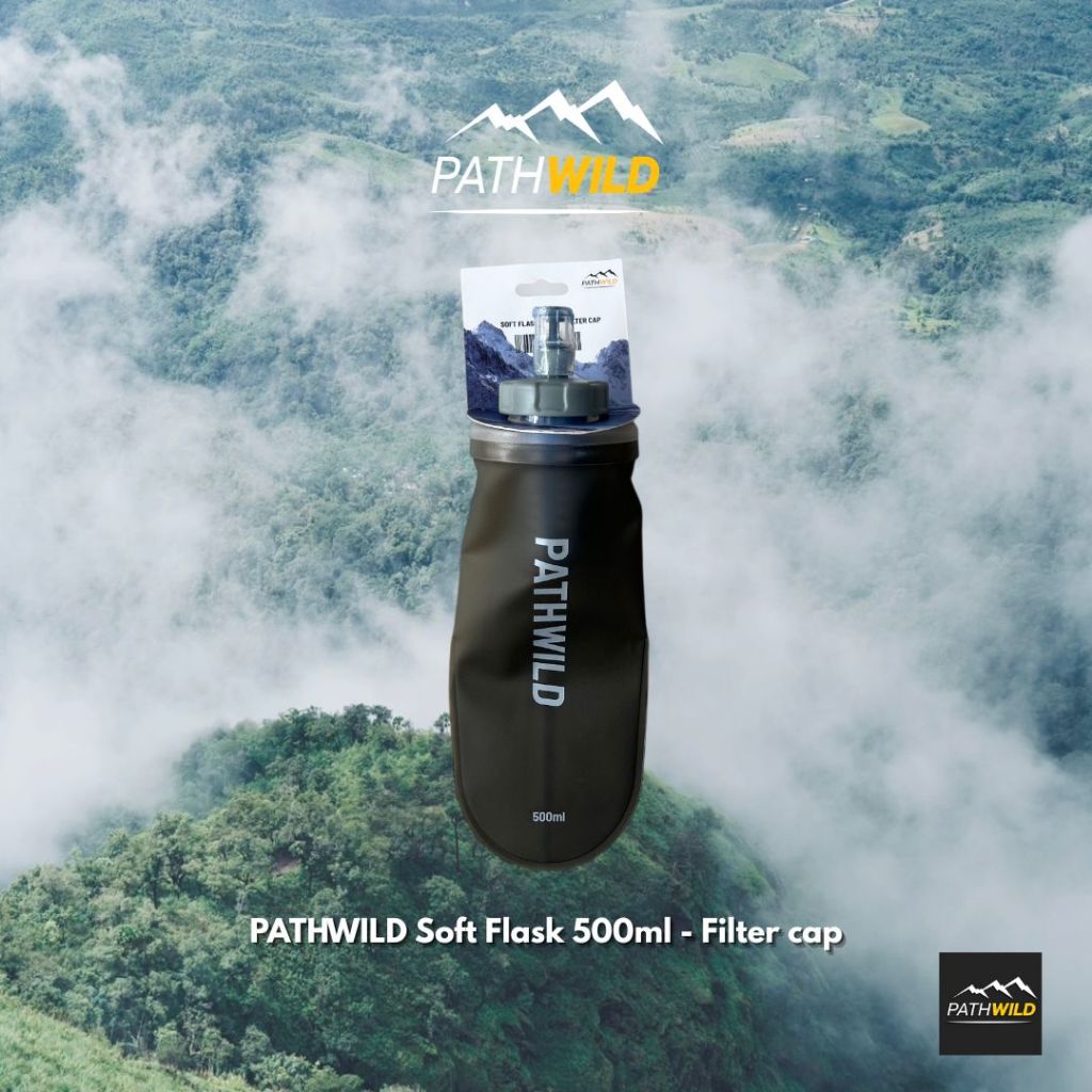ขวดน้ำนิ่ม PATHWILD Soft Flask 500ml - Filter cap พร้อมที่กรองน้ำขนาด 500ML ปากขวดขนาดใหญ่ เติมน้ำใส่ขวดง่าย