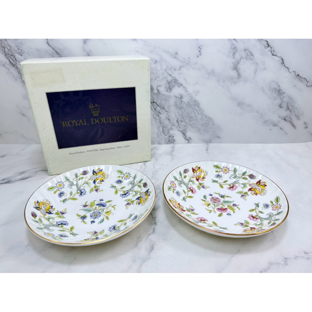 minton ชาม 2 สี ขอบทองแดง ขนาด 16.7x3.2 Made in England (2913 ใหม่พร้อมกล่อง)