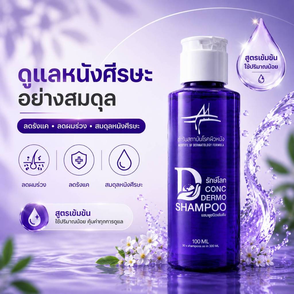 แชมพูสระผมสถาบันโรคผิวหนัง แชมพูกำจัดรังแค แชมพูสถาบันโรคผิวหนัง