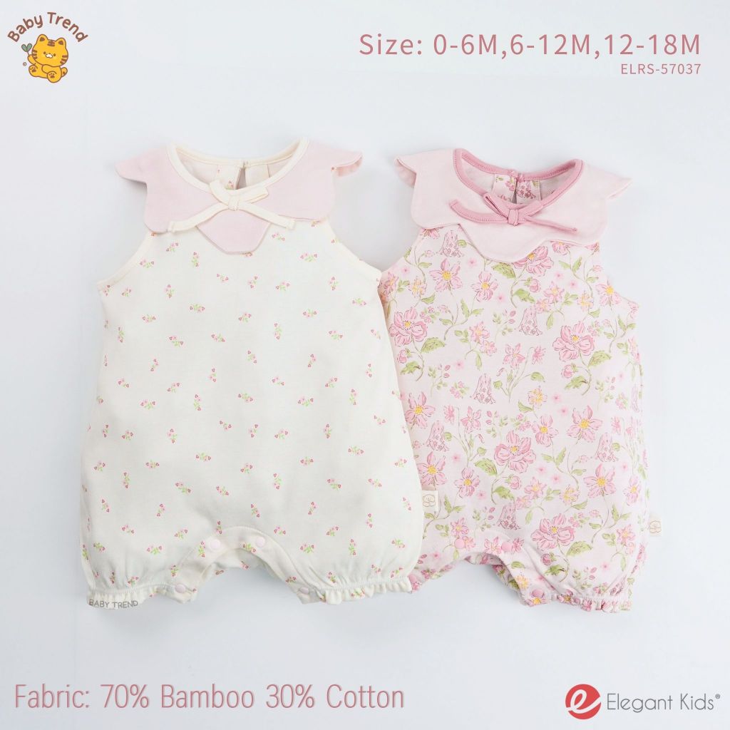 Elegant Kids ชุดเด็กผู้หญิง 0-18 เดือน รอมเปอร์แขนกุด Rabbit Bamboo Collection | Baby trend