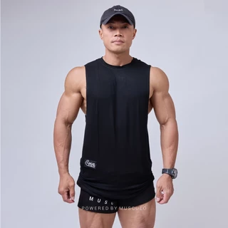 Musculo เสื้อกล้ามเล่นยิม ทรงยาวชายโค้งเปิดปีก