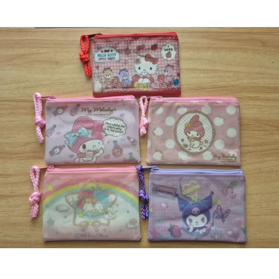 New! กระเป๋าใส่เหรียญ ใส่สตางค์ ลายการ์ตูน Sanrio ขนาด9×12cm
