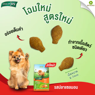 DOG n joy ด็อก เอ็นจอย อาหารสุนัขโตพันธุ์เล็ก สำหรับสุนัขอายุ 1 ปีขึ้นไป รสปลาแซลมอน ขนาด 10 กก.