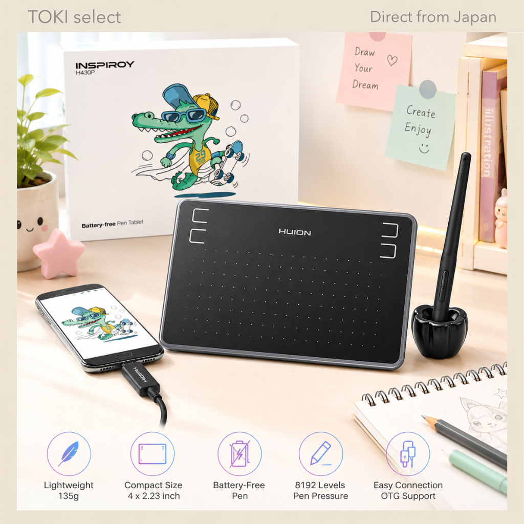 HUION H430P Compact Drawing Tablet osu Pen Tablet for Beginner Android Windows