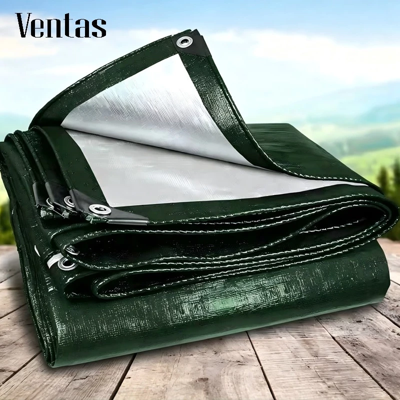 Ventas ผ้าใบกันแดดกันฝน คุณภาพสูง วัสดุPE(มีตาไก่) ผ้าใบกันน้ำ ผ้าใบพลาสติกเอนกประสงค์