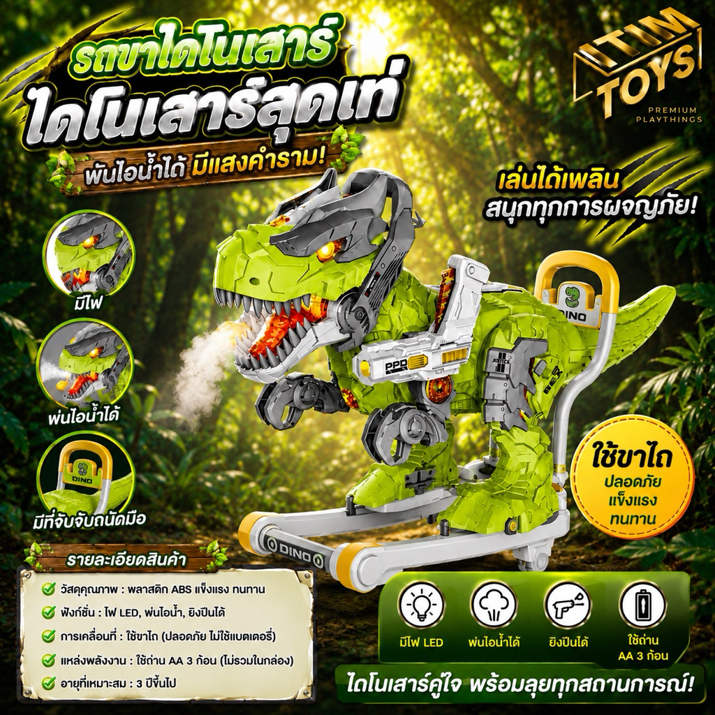 💥พร้อมจัดส่ง💥itimtoys  รถขาไถ รถขาไถหน้าไดโนเสาร์ ดีไซส์สุดเท่ โดนใจสุดๆ