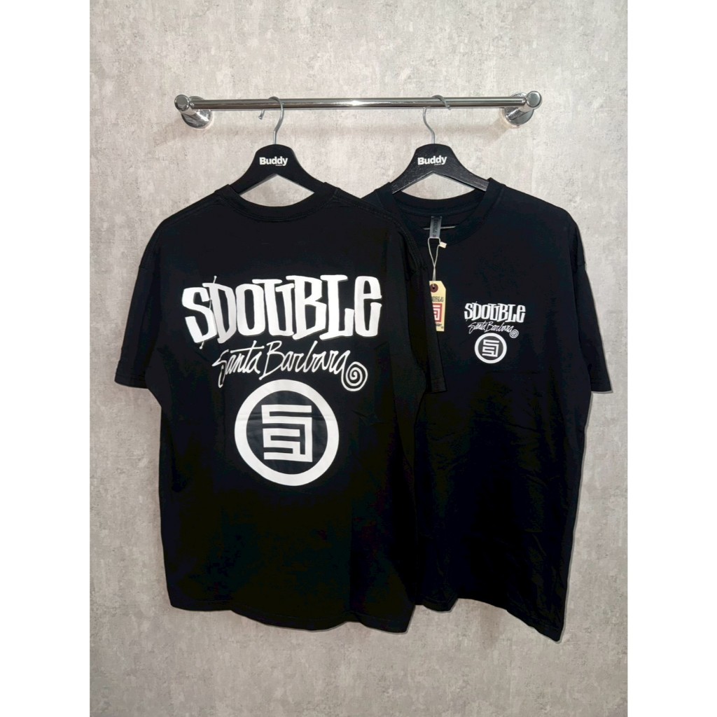 S DOUBLE Combo Platter T-Shirt Washed Black - แบรนด์จาก SHAWN STUSSY ที่กำลังเป็นกระแสมาแรง