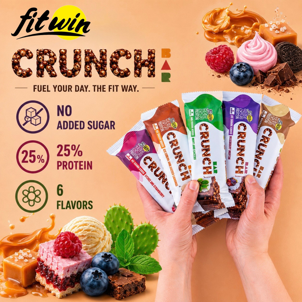 FitWin CRUNCH โปรตีนบาร์ 50 กรัม | โปรตีน 25% | ไม่มีน้ำตาลเติม