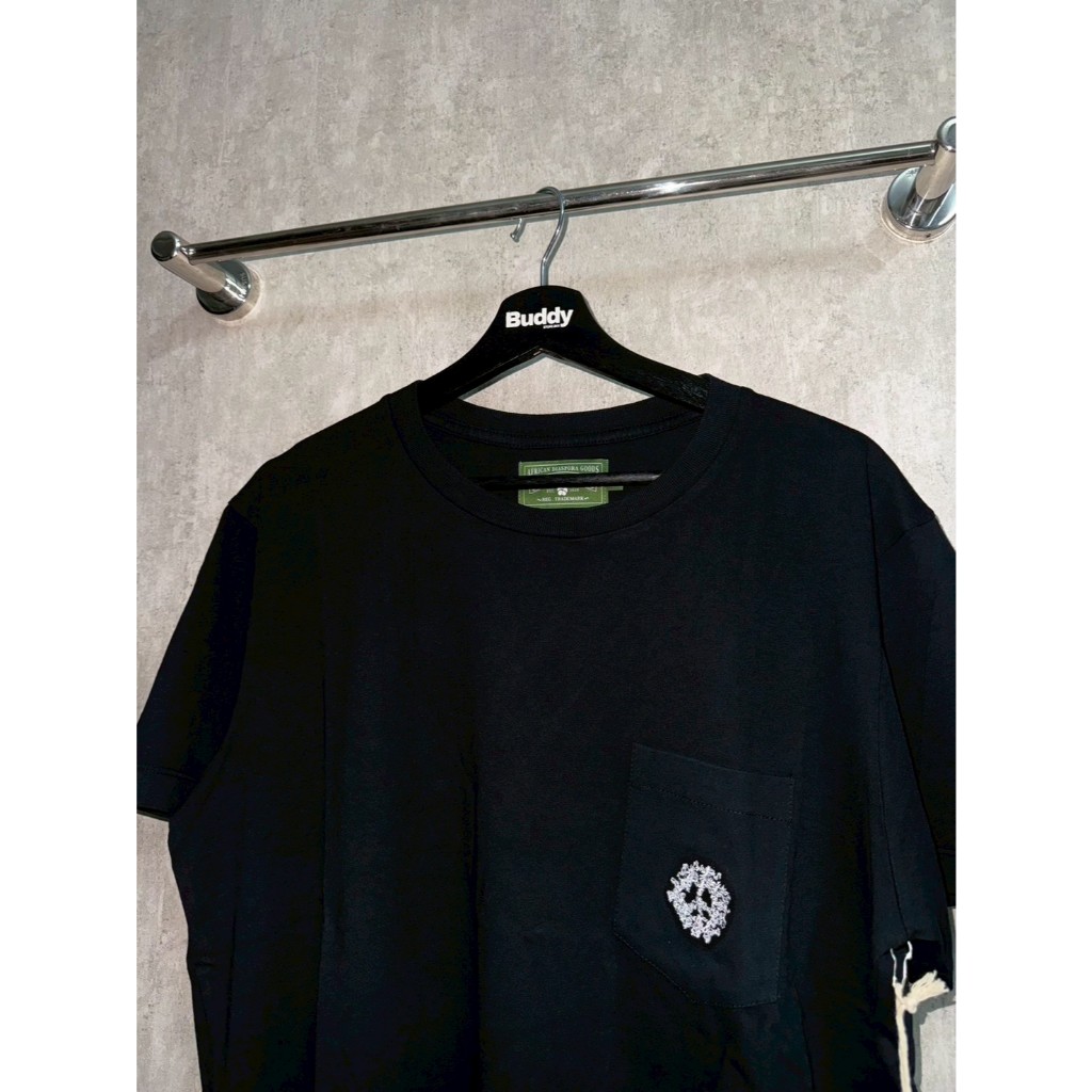DENIM TEARS Peace Wreath Pocket Tee - Black 🖤