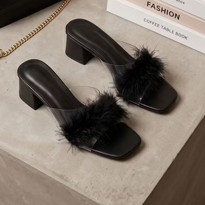 รองเท้าแฟชั่น แบบสวม ขนมิ้ง ขนเฟอร์ ไซส์ใหญ่ Bigsize 41 – 43  สีสวย ใส่ออกงาน ปาร์ตี้ งานแต่ง คะสาว ๆ ราคา ถูกที่สุด ดีลบีเคเค แกลเลอรีภาพที่ 7