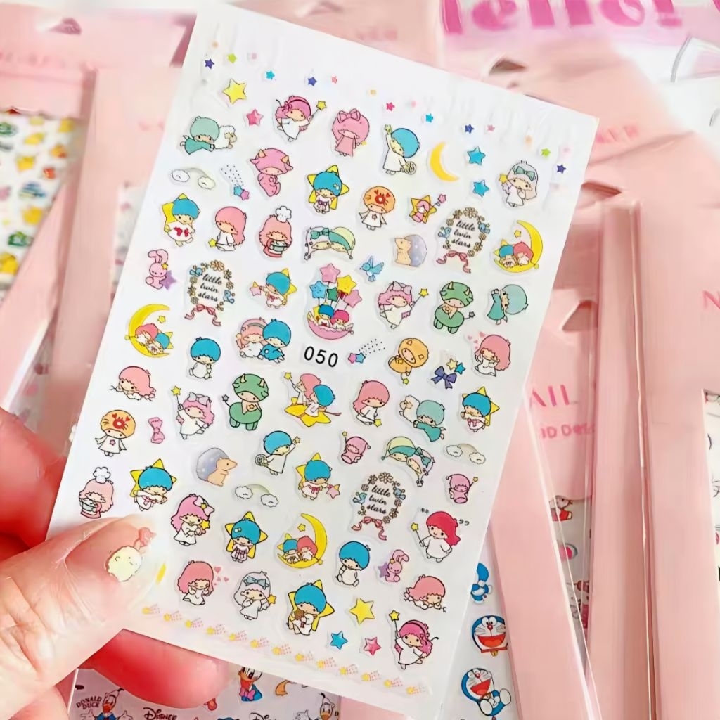 พร้อมส่งจากไทย!! สติกเกอร์ติดเล็บ สติกเกอร์ลายนูน สติกเกอร์ 5D ลายTwin สติกเกอร์ตกแต่ง ติดสมุดหรือสิ่งของ