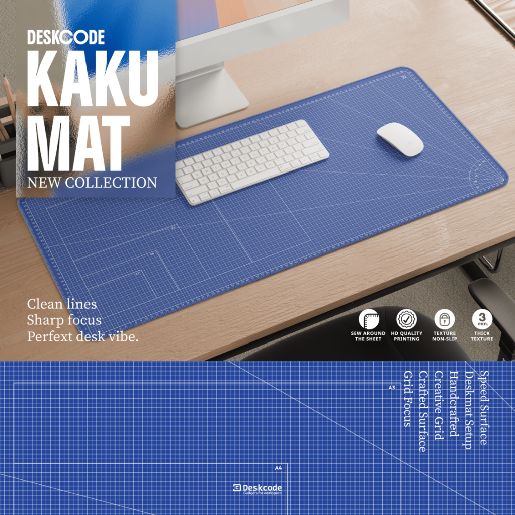 [ DESKCODE ]  "KAKU MAT" Collections แผ่นรองเมาส์ขนาดใหญ่ แผ่นรองคีย์บอร์ด ขนาด 90x40 ซม. หนา 3 มม.