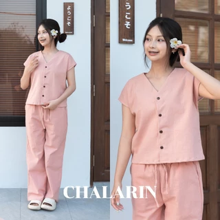 (7 สี) เสื้อคอวีแขนเลย กระดุม ไซส์ S - 4XL ผ้าฝ้ายฟอกนุ่มเชียงใหม่