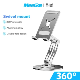 MEEGOO ขาตั้งโทรศัพท์ 360° หมุนได้ พับได้คู่ อลูมิเนียมเต็มตัว กันลื่น มีช่องชาร์จในตัว ใช้กับโทรศัพท์/แท็บเล็ต