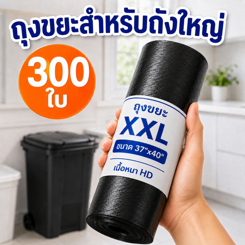 ถุงขยะ ถุงขยะหนา ถุง แบบม้วนฉีกได้ หนาเหนียว แข็งแรง จุได้เยอะ มีหลายขนาดให้เลือก