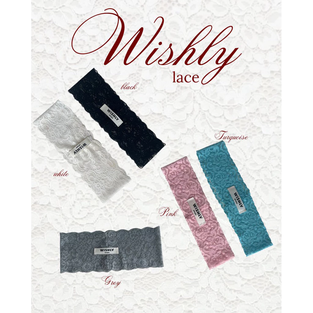 Wishly lace hairband พร้อมส่ง สินค้า handmade