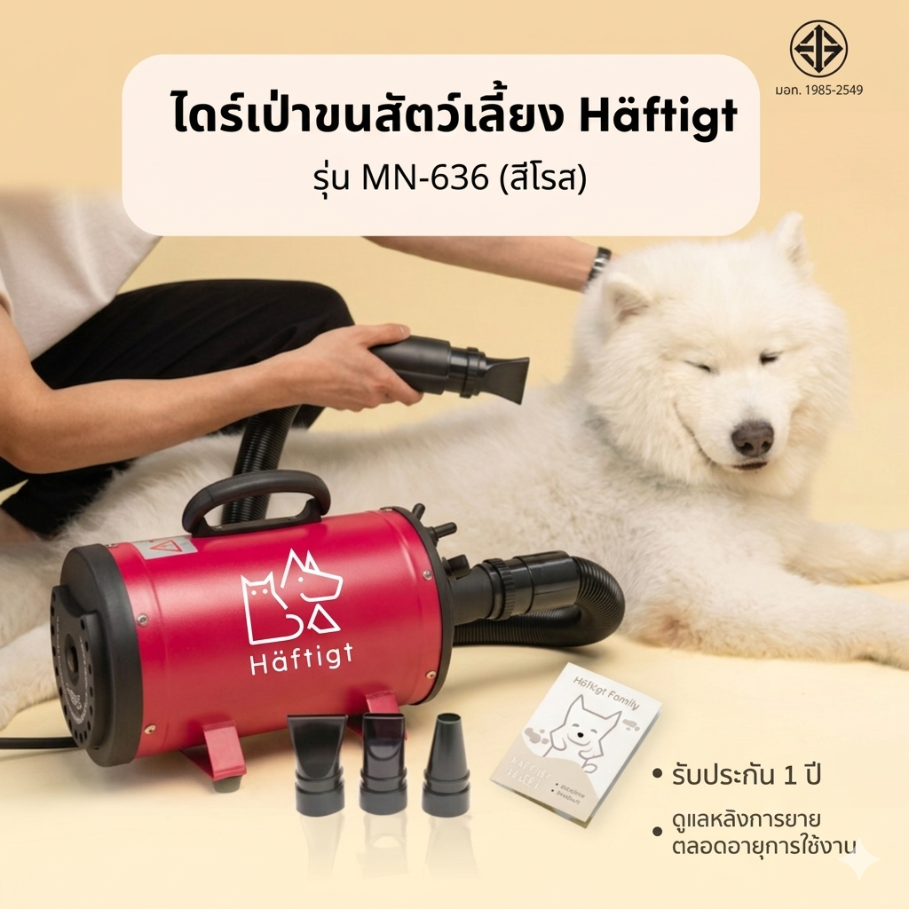 ไดร์เป่าขนสุนัข ขนแมว ขนหมา เครื่องเป่าขนสุนัข สัตว์เลี้ยง เสียงเงียบกว่าไดร์คน รุ่น MN-636 |Haftigt