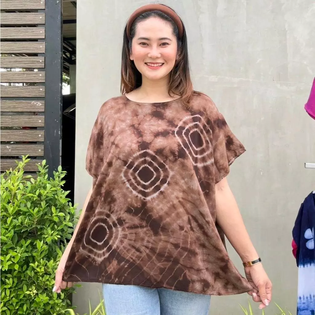 เสื้อมัดย้อมแขนปีก ผ้าแมมเบิร์ตสปัน อก 48 นิ้ว Lady Clothing thumbnail 10