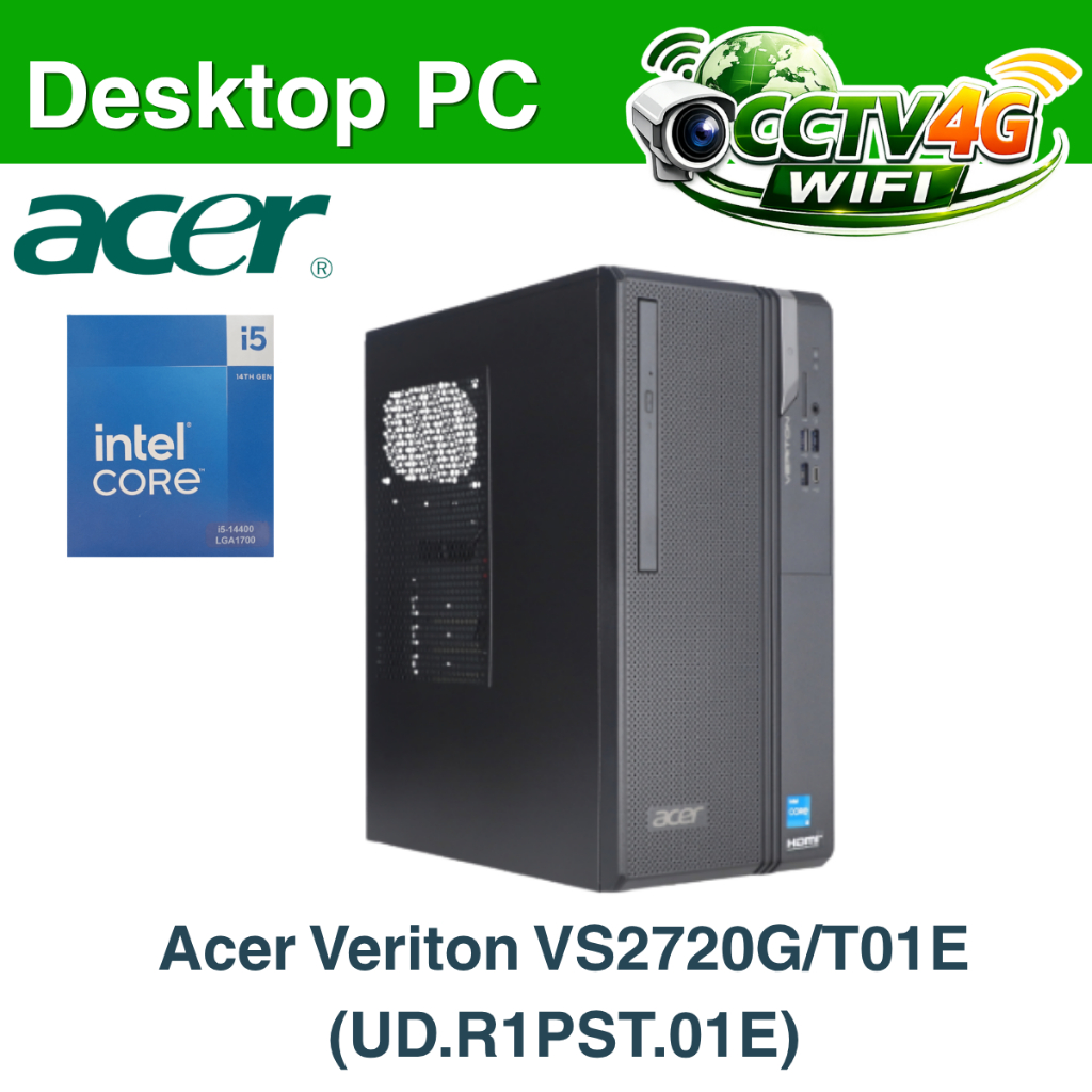 Desktop Acer Veriton VS2720G/T01E (UD.R1PST.01E)Intel Core i5-14400 ความเร็ว 2.5GHz แรม 8GB DDR5