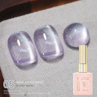Nawoelite สีทาเล็บเจล cat eye สีทาเล็บ สีเจลเล็บแมวเหมียว ใหม่ล่าสุด 6 สีสวยเรืองแสง ทาแล้วใสเบา ไม่บาดมือ ใช้ง่ายมากๆ