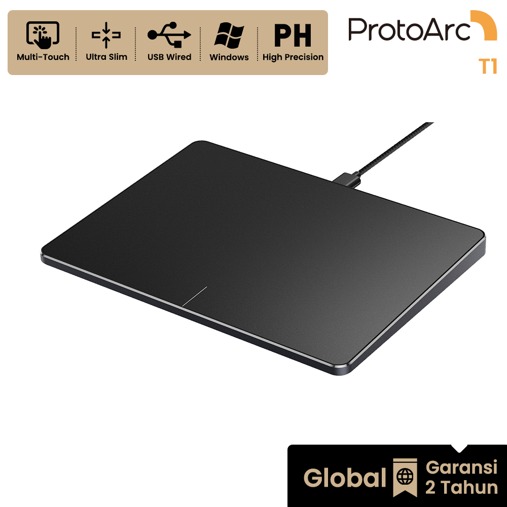 ProtoArc T1 แทร็กแพด USB แบบมีสาย สำหรับ Windows 10/11 ทัชแพดขนาดใหญ่ ความแม่นยำสูง ดีไซน์บางพกพาง่าย