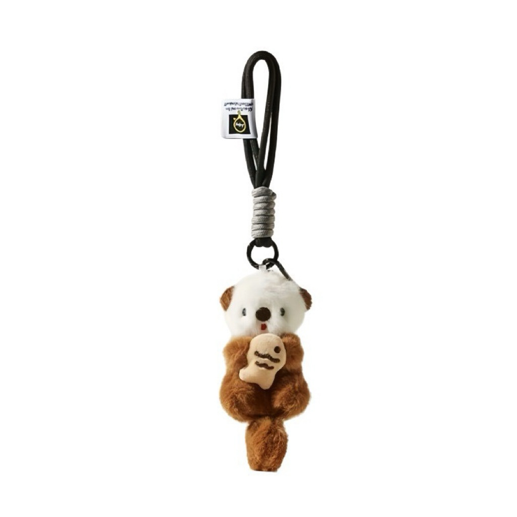 พวงกุญแจ ตุ๊กตานากอุ้มปลา Otter KeyChain