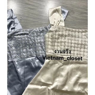 Sora Dress (ฟ้า,ครีม) - งานป้ายเวียดนาม พร้อมส่งจากกรุงเทพ