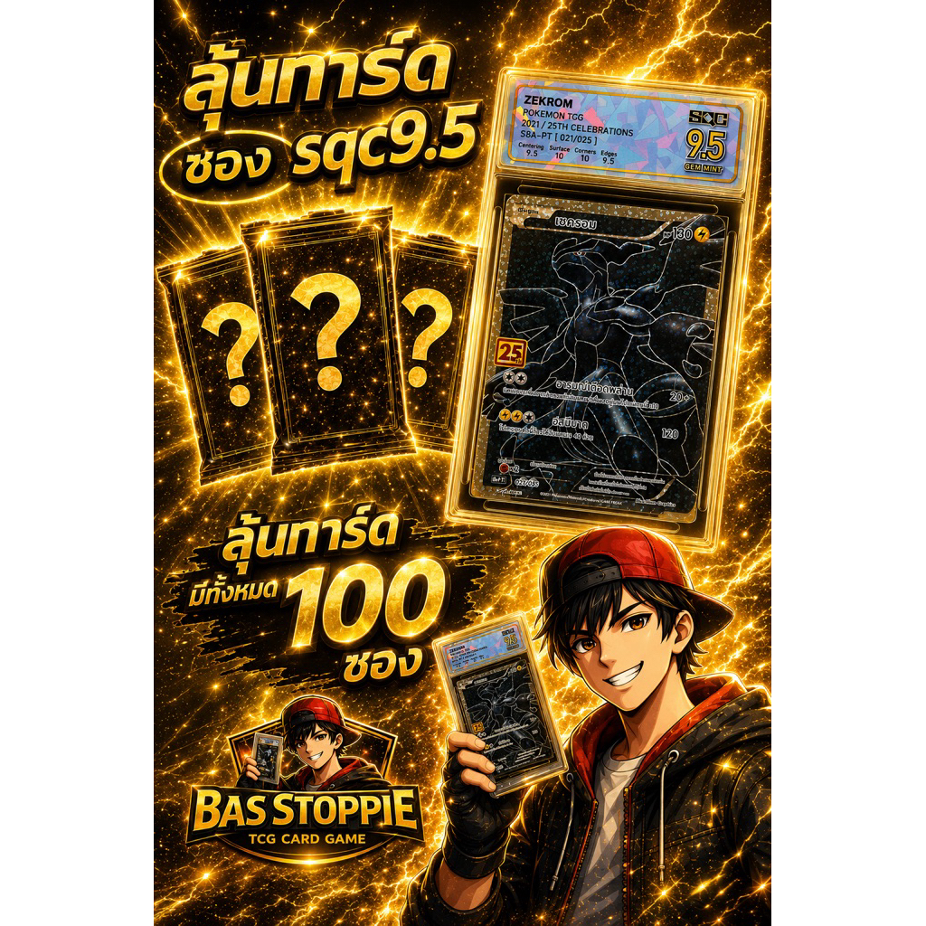 ซองสุ่มการ์ดเกรด(เซครอม 25ปี sqc9.5)เลือกเบอร์เองได้(รอบใหม่)