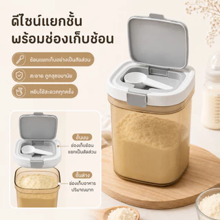 1300ML กระปุกเก็บนมผง ป้องกันรังสียูวี ปลอด BPA โถปิดผนึก อาหารแบบใช้ซ้ําได้ กล่องปิดผนึก สะท้อนยูวี