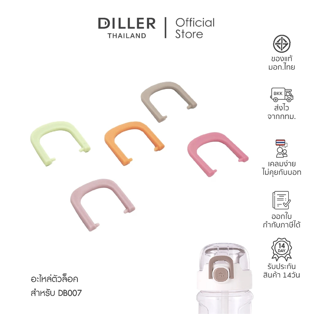 Diller อะไหล่ ตัวล็อคฝาขวดน้ำ สำหรับรุ่น DB007 เท่านั้น Spare parts - lock