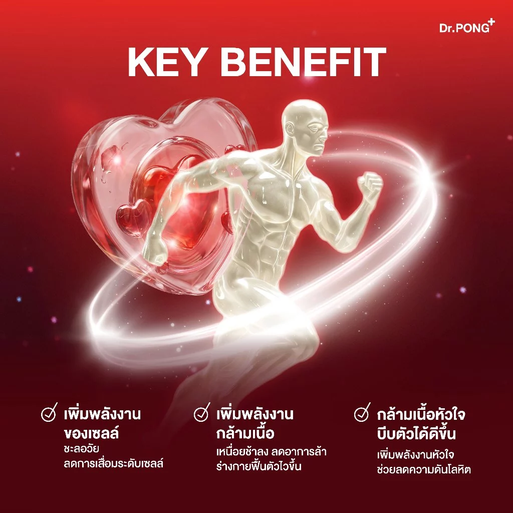 [ช้อปครบ รับฟรี!] Dr.PONG CoQ10 30 mg Coenzyme Q10 plus vitamin E โคคิวเท็น เพิ่มพลังงาน ผิวเรียบเนียน ร่างกายสดชื่น thumbnail 4