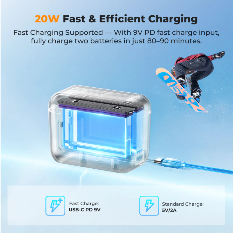 K&F Insta360 X5 Battery & Smart Charging Case thumbnail 4