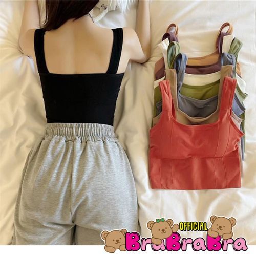 [ส่งจากไทย] 𝑩𝒓𝒂𝑩𝒓𝒂𝑩𝒓𝒂 #bra-229 เสื้อครอป กล้ามครอป ผ้าร่อง ยืด ใส่สบาย